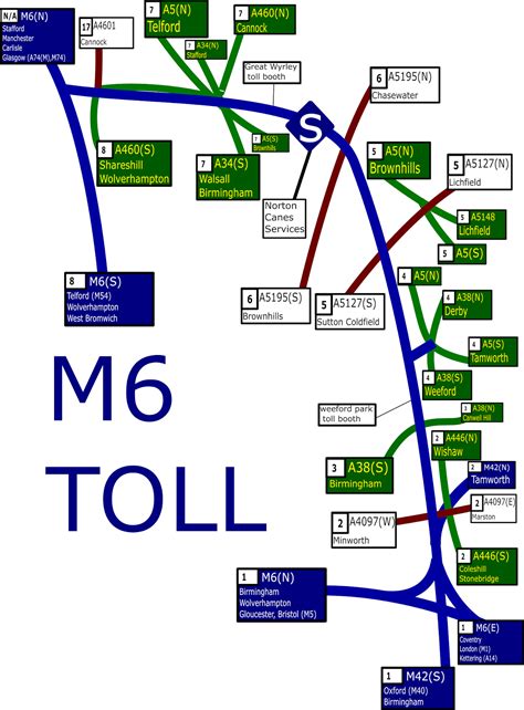 lp; aw. . M6 map with junction numbers